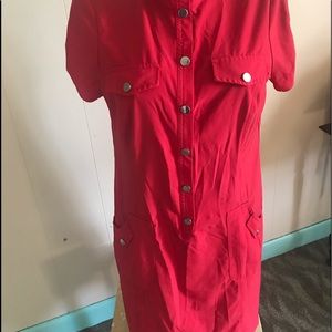 Chico red snap dress